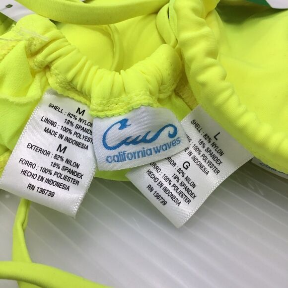 California Waves Halter Bandeau Bikini Top (D7) - Picture 6 of 7